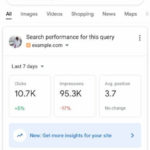 Google Search Console snapshot in search results now can show domain properties